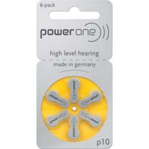 PowerOne ACCU Plus P10 Hearing Aid Battery, 6 Batteries Each Pack